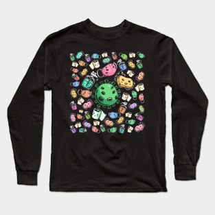 Corona virus cartoon character colorful Long Sleeve T-Shirt